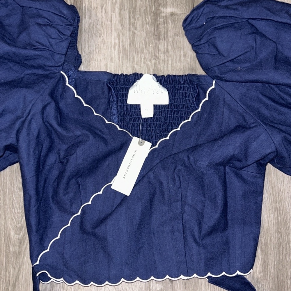 Mare Puff Sleeve linen wrap blouse - Picture 6 of 11